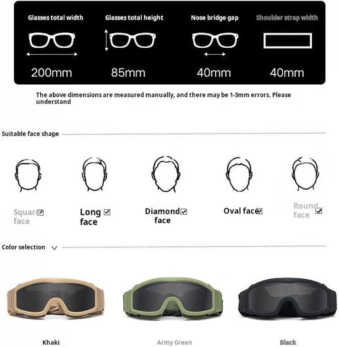 LEJUNJIE Airsoft Goggles, Tactical Safety Goggles with Anti Fog Paintball Goggles and 3 Interchangeable Lenses for