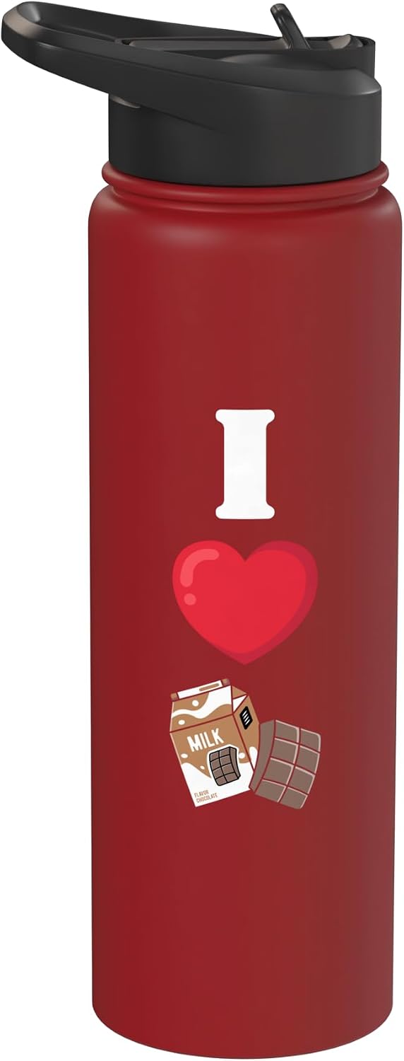 Chocolate Milk Designs For Cacao Dessert Lover I Love Chocolate Milk Stainless Steel Insulated Water Bottle
