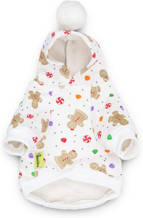 DroolingDog Christmas Hoodie Fleece Shirt for Small Dogs, Medium Puppy Clothes