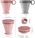 Generic New Folding Coffee Cup Portable Outdoor Water Travel Carrying with Lid Mouthwash(Pink)