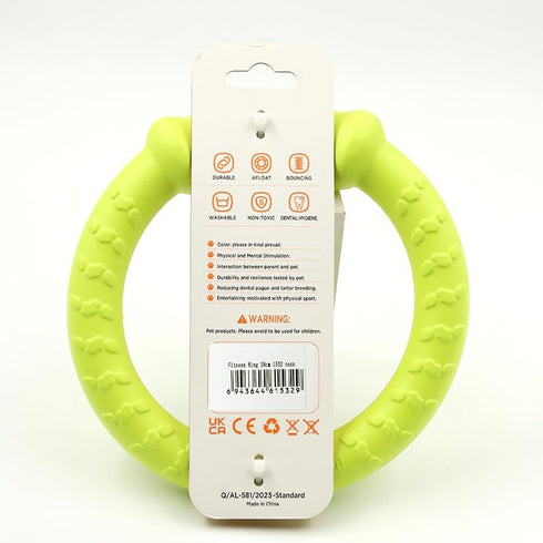 LaRoo Dog Flying Ring Toys, Durable Floating Disc for Training Outdoor Play for Medium Large Dogs (Small Green/18cm)