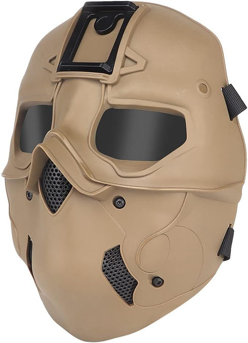 Tactical Full Face Protection Wild Mask with Hood Scarf and Night Vision Adapter Base