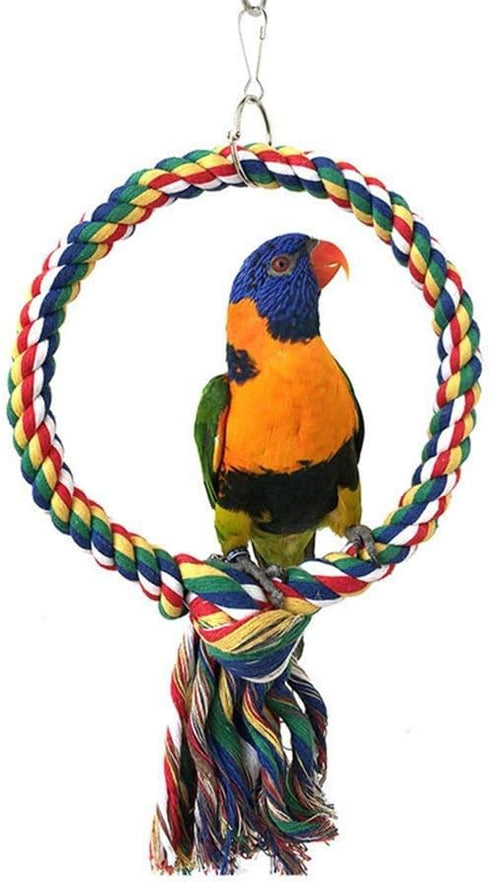 Litewoo Bird Swing Toy - Colorful Cotton Rope Perches for Parrots, Budgie, Parakeet, Cockatiel, Finch, Lovebird