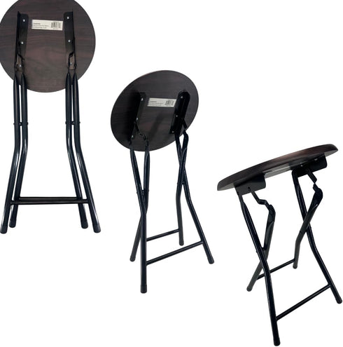 MOON FLOWER Portable Folding Chair with Wooden Seat | Ideal for Picnics, Camping Trips, or Outdoor Events, Brown - No