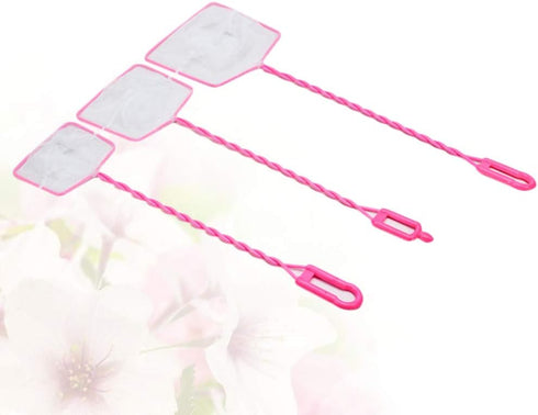 POPETPOP 3pcs Aquarium Fish Net, Fishing Nets for Fish Tank Lakes Ponds Saltwater (Pink 4/5/6 Inch)