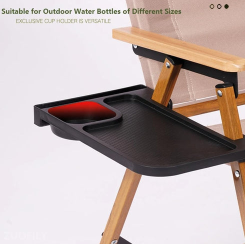 Teninch 2-Piece Folding Chair, Outdoor Storage Tray, Leisure Chair, backrest Tray, Camping Chair, Cup Holder, Folding