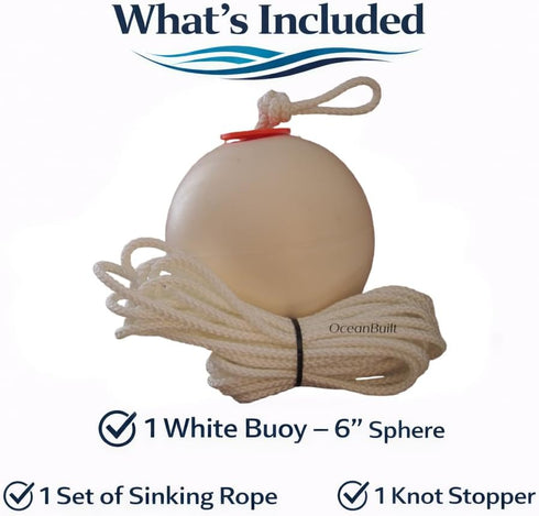 6-Inch Durable PVC Fishing Buoy Trap Marker Float for Crab and Lobster Fishing