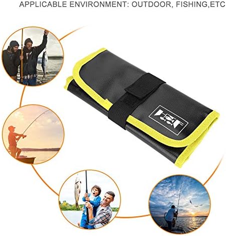 Waterproof Fishing Jig Bag, Soft Case for Fishing Lure Storage, Fishing Equipment Accessory (Yellow)