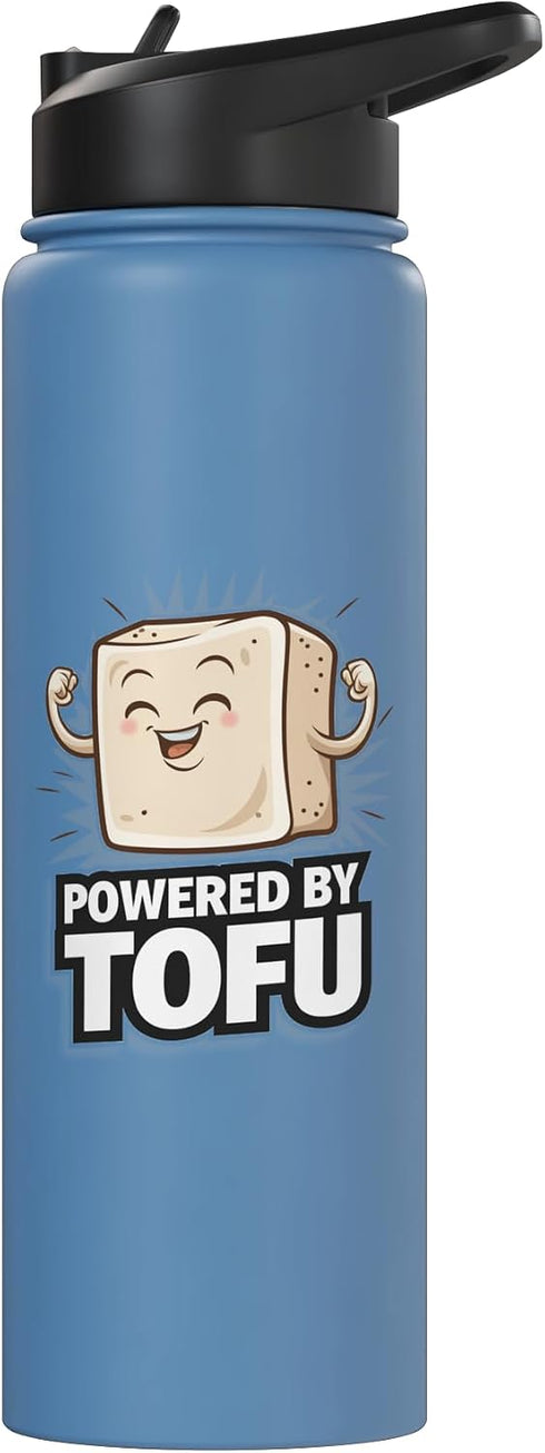 Cute Tofu Vegan Vegetarian Lover Tee Powered By Tofu Vegan Vegetarian Love Tofu Powered By Tofu Stainless Steel