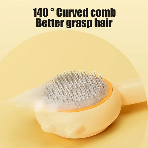 Pet Hair Brush with Release Button, Self Cleaning Cat Brush for Shedding, Grooming Long and Short Hair Dogs and Cats