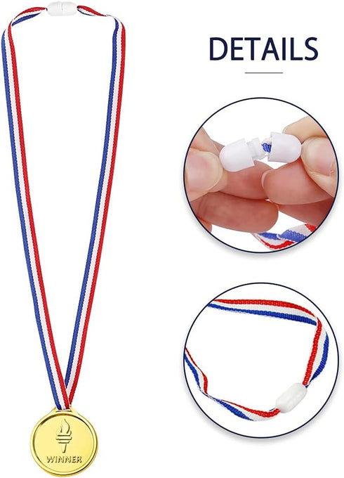 Pllieay Winner Medals - Gold, Silver, and Bronze Medals for Party Decoration and Awards