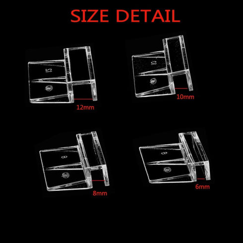 Haulonda 4pcs Clear Acrylic Aquarium Fish Tank Glass Cover Clip Support Holder (12mm)