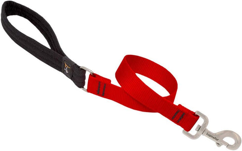 Lupine Traffic Leash, 1" Wide, Red, 2-Foot Long with Padded Handle