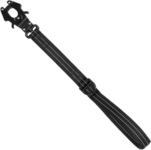 ICEFANG 25 Inch Reflective Nylon Traffic Leash - Heavy Duty Auto Lock Clip for Medium Large Dogs (Black)