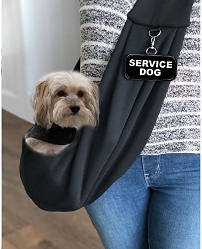 Small Service Dog Sling Carrier with ID Tag, EZ-Sling for Small Dogs, Includes Service Dog Law Handout Cards