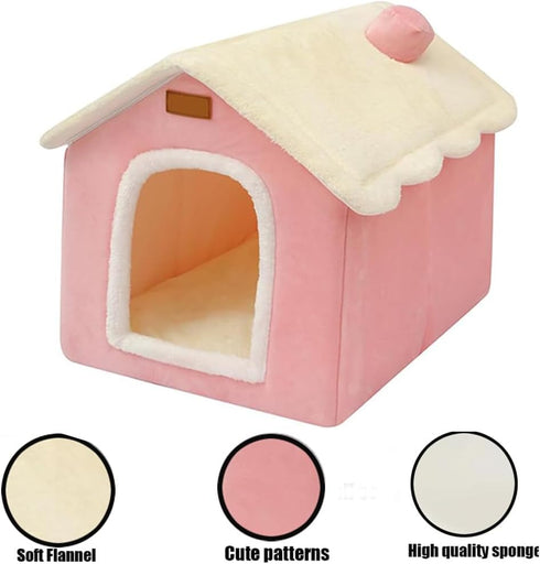 Labauxite Dog House Indoor Memory Sponge, Foldable Dog House Kennel Bed Mat with Cushion for Small Medium Large Dogs