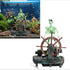 Aquarium Pirate Captain Decoration, Skeleton Ornament for Landscape, Pirate Captain Skeleton on Wheel