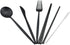 Gugrida Luxury Black Matte Portable Stainless Steel Travel Flatware Set of 7, Eco-Friendly with Carrying Case