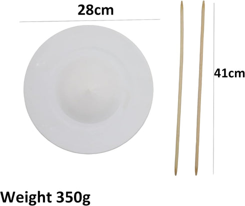PEHHAH 28cm 350g Large Juggling Plate Heavy & Thick Spinning Plates with Wooden Sticks Professional for Performance