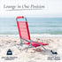 1 Caribbean Joe Folding Beach Chair, Position Lightweight and Portable Foldable Outdoor Camping Chair, Red