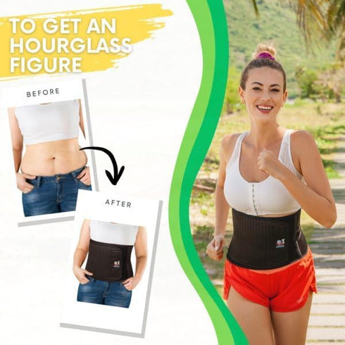IRUFA,WA-OS-11,3D Trimmer, Breathable Spacer Fabric Waist Body Shaper, Abdominal Binder, Black