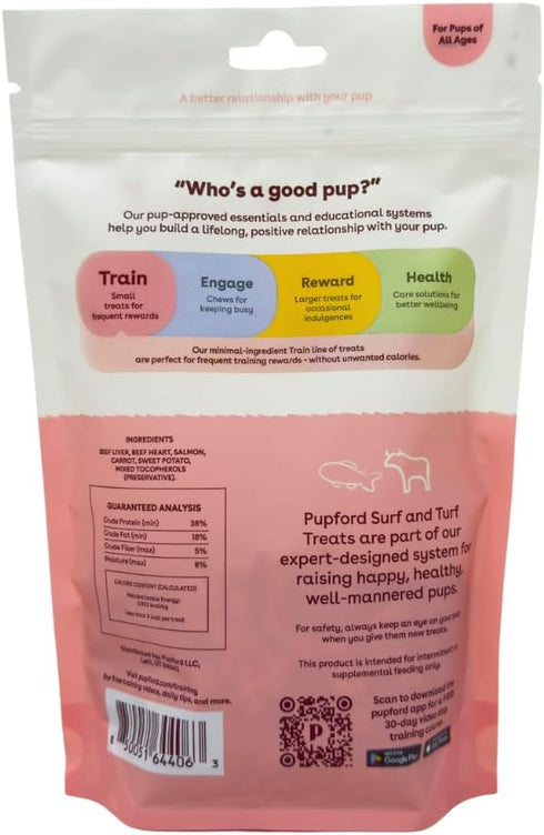 Pupford Freeze Dried Training Treats for Dogs & Puppies, 240+ Six Ingredient Bites (Surf & Turf, 5 oz)