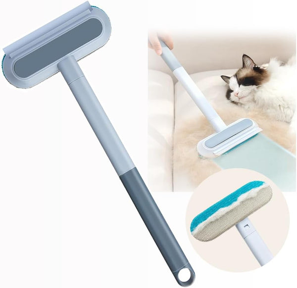 4 in 1 Pet Hair Remover Tool, 17-Inch Long Handle Brush for Deep Cleaning Carpet, Couch, Furniture