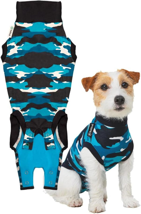 Suitical Recovery Suit for Dogs | Spay and Neutering Surgery Recovery Suit | Blue Camouflage