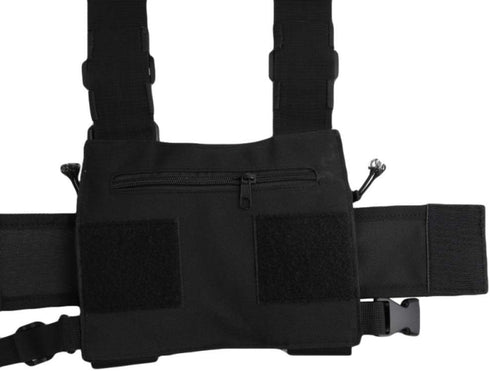 Multi-Pocket Chest Rig Bag, Utility Vest Chest Bag for Men, Hands-Free Radio Front Pack for Hiking