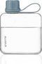 Portable Flat Water Bottle, BPA Free Reusable Tritan Plastic Travel Bottle, Lightweight Leakproof Slim Design (Blue,