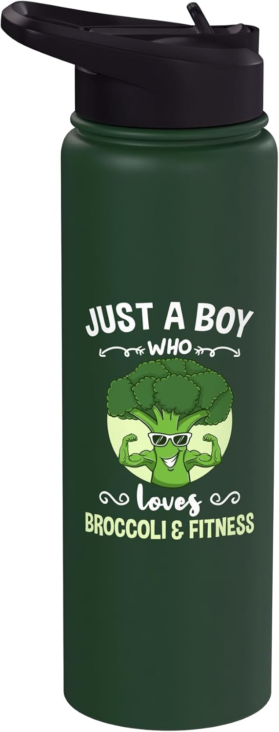 Just A Boy Who Loves Broccoli And Fitness Stainless Steel Insulated Water Bottle