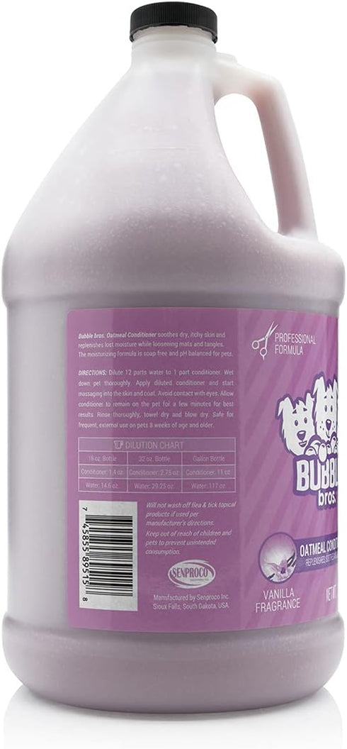 Oatmeal Dog Conditioner, Gallon, Naturally Derived Ingredients for Moisturizing Skin and Coat, Soothes Itchy Skin