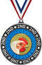 2 3/4" Second Place Chicken Medals, Silver Chicken Trophy Medal Award Prime