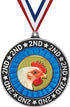 2 3/4" Second Place Chicken Medals, Silver Chicken Trophy Medal Award Prime