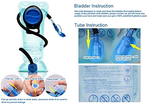 Hydration Backpack Pack, 20L Water Backpack with 2L Hydration Bladder, Essential for Hiking, Running, Biking, Festivals