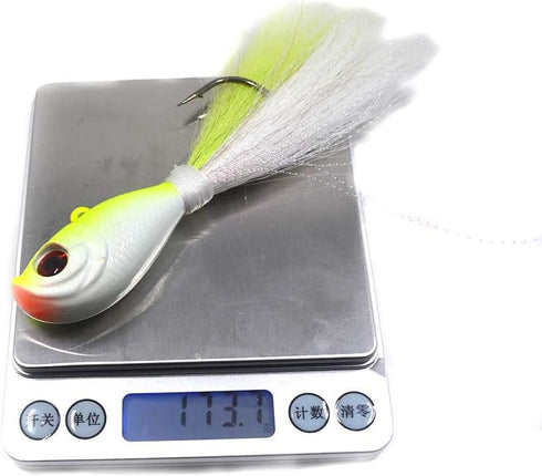 Kmucutie 2 pcs Deer Tail haiKr bucktail Jig Saltwater or Freshwater Bait for Bass Flounder Fishing Lure