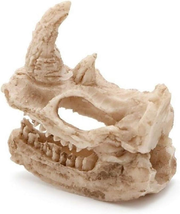 Driak 3pc Rhino Skull Resin Decor for Aquarium Fish Tank Reptile Terrarium Hideout Decorations