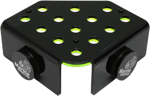 Magnetic Coral Frag Rack, Fluorescent Green Acrylic with 13 Holes, Safe Stable for Saltwater Aquarium and Fish Tanks