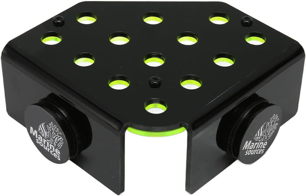 Magnetic Coral Frag Rack, Fluorescent Green Acrylic with 13 Holes, Safe Stable for Saltwater Aquarium and Fish Tanks