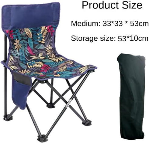 Bloepum Creamy White Small Outdoor Folding Chair, Camping Picnic Chair, Ultra-Light Portable Artist Sketching Chair