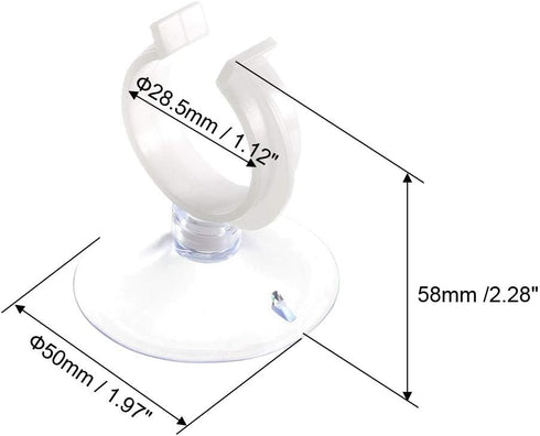 uxcell Aquarium Suction Cup Clips Airline Tube Holders Clamps for Fish Tank Clear 28.5mm 6Pcs