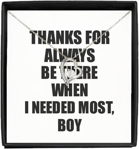 EzGift Funny Boy Necklace Pendant Thanks For Always Be There Needed Most Cute