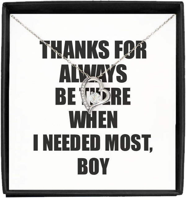EzGift Funny Boy Necklace Pendant Thanks For Always Be There Needed Most Cute
