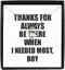EzGift Funny Boy Necklace Pendant Thanks For Always Be There Needed Most Cute