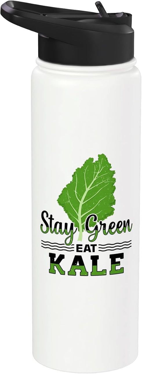 Kale Vegetarian Vegan Vegetables Veganism Kale Vegan Vegetarian Healthy Vegetables Lover Stainless Steel Insulated Water Bottle