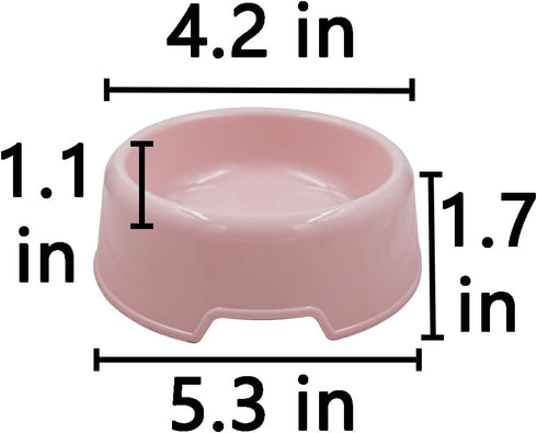 Dog Bowls Cat Bowls, Plastic Bowls, Pink, Set of 4