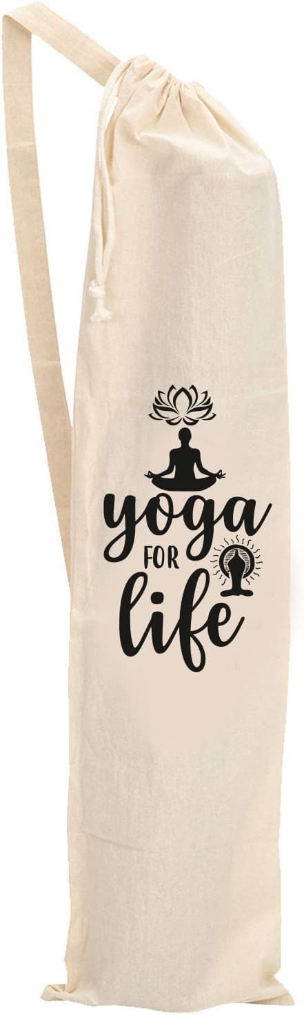Mayatra's Organic Large Yoga Mat Tote Bag Cover -100% Cotton Lightweight,Washable Yoga Dust