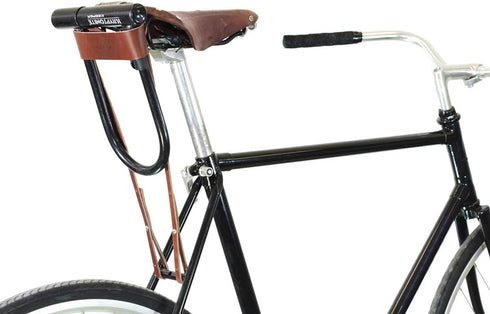 oopsmark U-Lock Holster for Kryptonite Bicycle Locks; Leather D-Lock Holder for Quiet Bike Ride