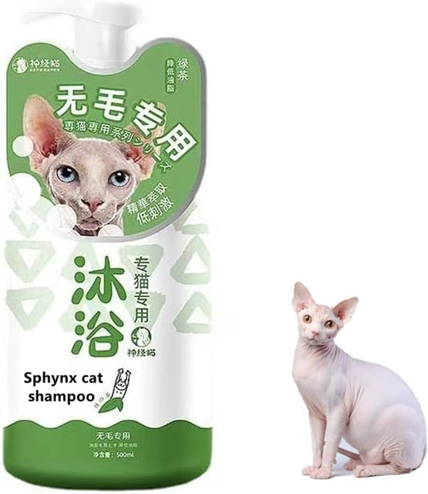 Dlmlemu Sphynx Cat Shampoo, Sphynx Cat Soothing Cleanser, Effectively Control Oil Moisturizes Skin,