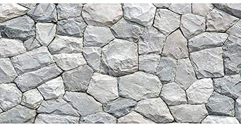 AWERT 60x24 inches White Stone Aquarium Background, Rocky Fish Tank Background, Rock Terrarium Polyester